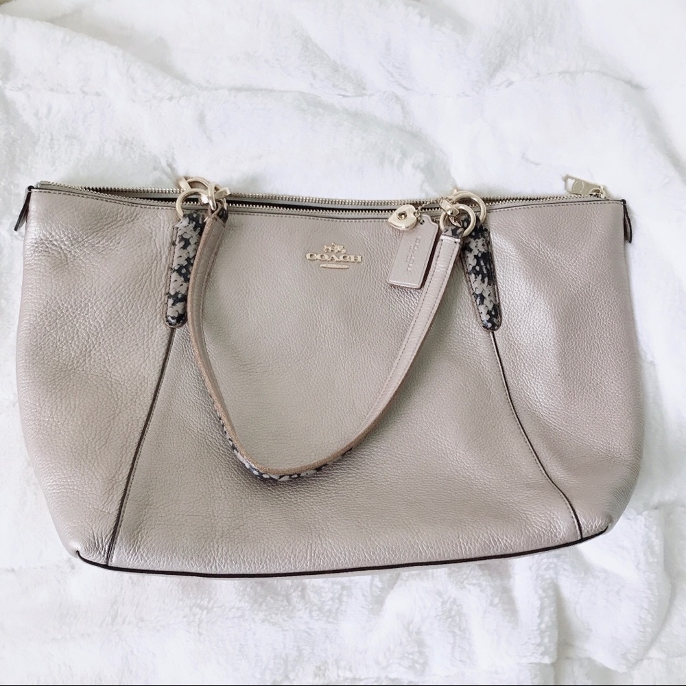 Coach Ava Metallic Leather Tote Bag